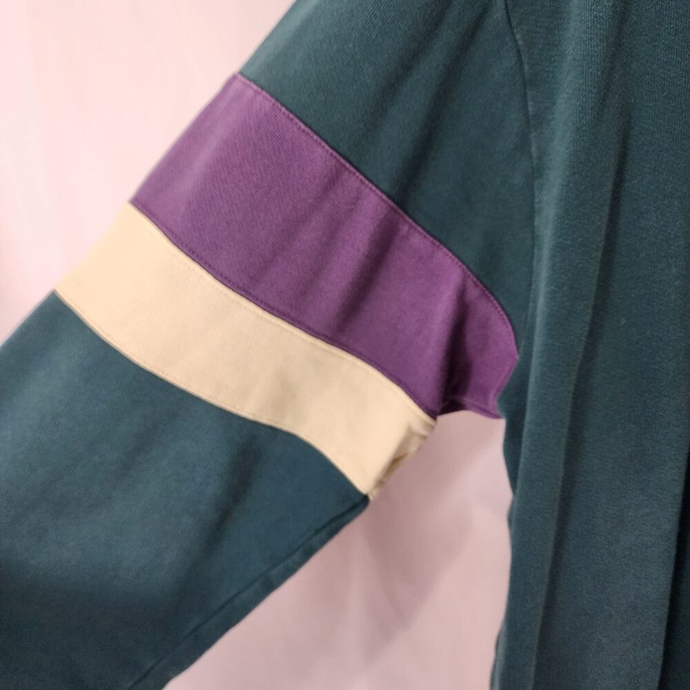 Levis Mens Relaxed Fit Hoodie L Green With Purple & Cream Stripes - Picture 8 of 16